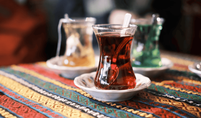 Traditional Turkish tea during private ceremony