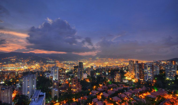 Aerial view of Medellin in Colombia during luxury tour