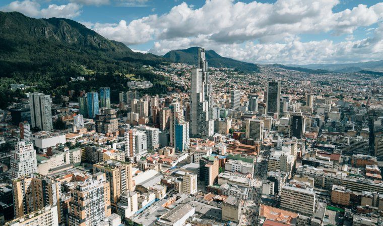 Aerial view of Bogota in Colombia during luxury tour