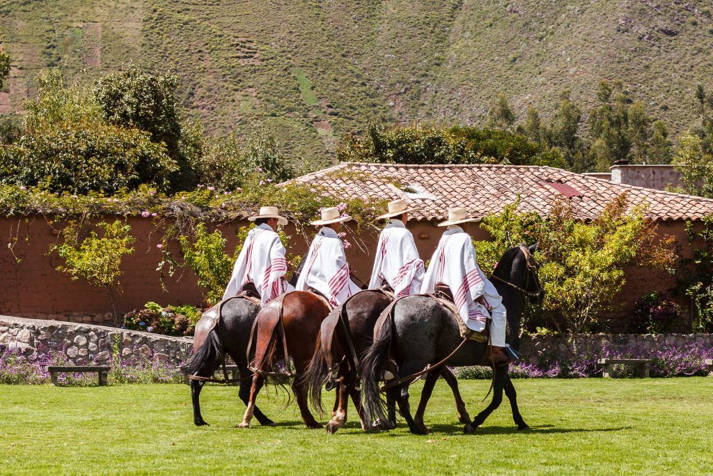 A traditional Peruvian Paso Horse show at Hotel Sol y Luna in Peru