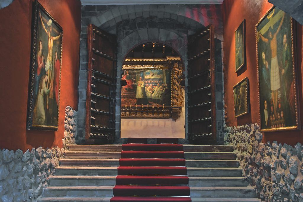 Spanish colonial architecture at Hotel Monasterio in Peru