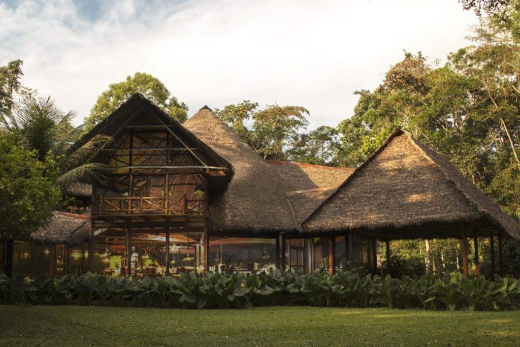 Stunning exterior of the luxury Inkaterra Reserva Amazonica in Peru