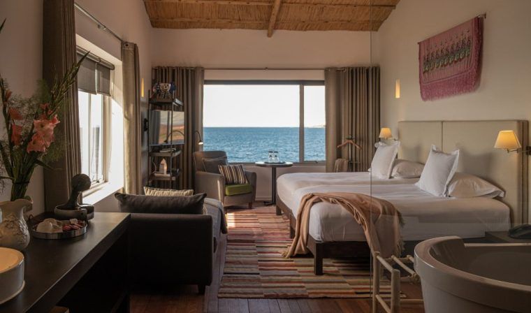 Luxury suite at Titilaka lodge on Lake Titicaca in Peru