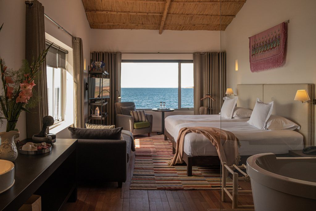 Luxury suite at Titilaka lodge on Lake Titicaca in Peru