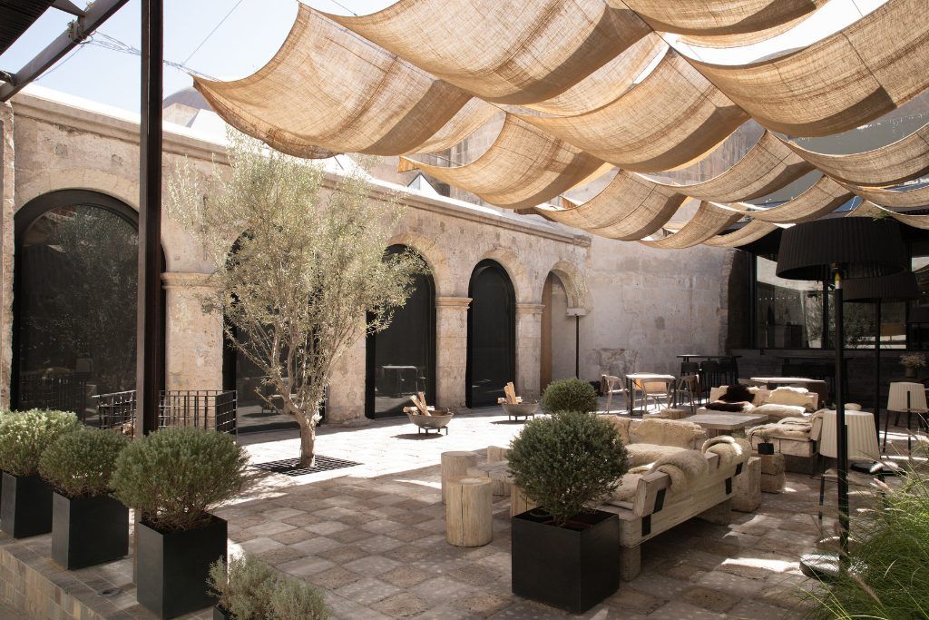 Outdoor patio at CIRQA in Arequipa in Peru