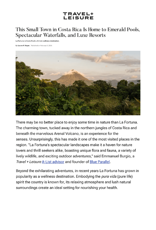 Emmanuel Burgio shares insight into luxury Costa Rica tours with Travel + Leisure
