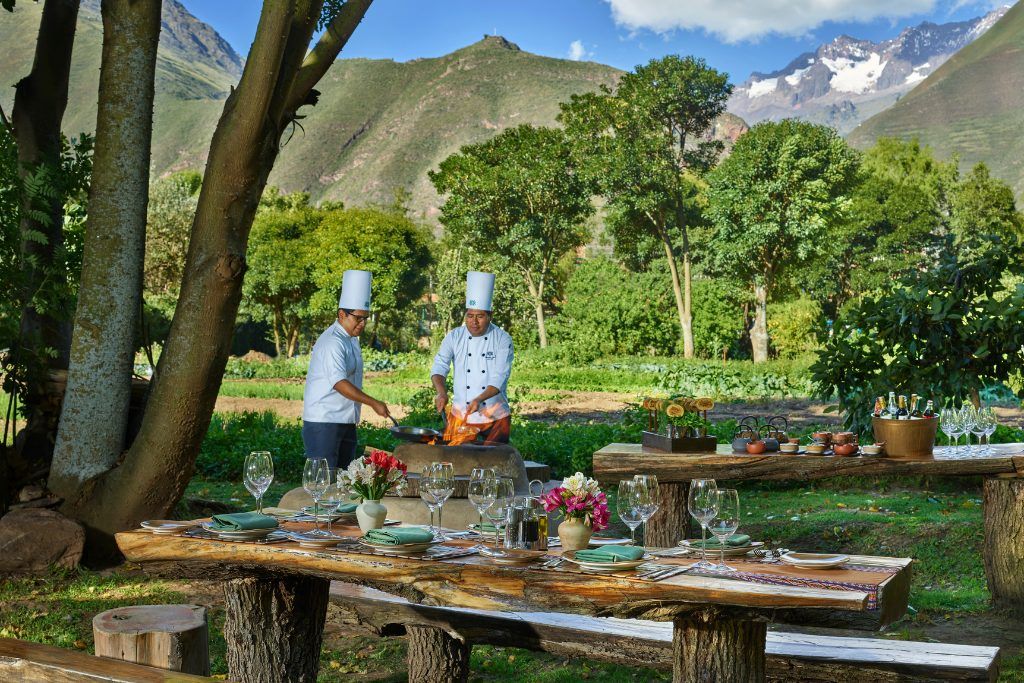 Gourmet dining experience at the luxury Tambo del Inka hotel in Peru's Sacred Valley