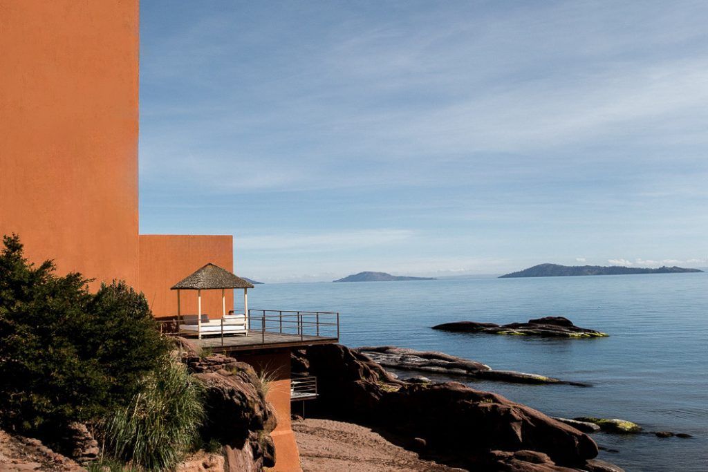 View of Lake Titicaca from Titlaka luxury accommodation in Peru