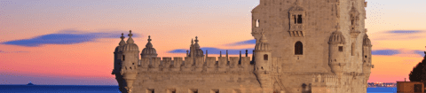 Belem Tower at sunset during luxury tour of Portugal