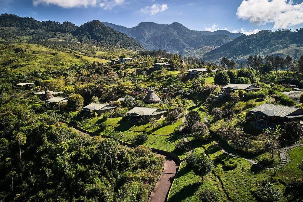 An aerial view of Hacienda Alta Gracia.