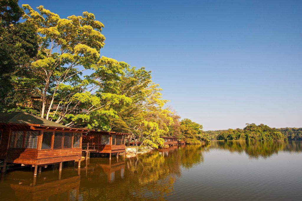A view of Las Lagunas Boutique Hotel along the waterfront.