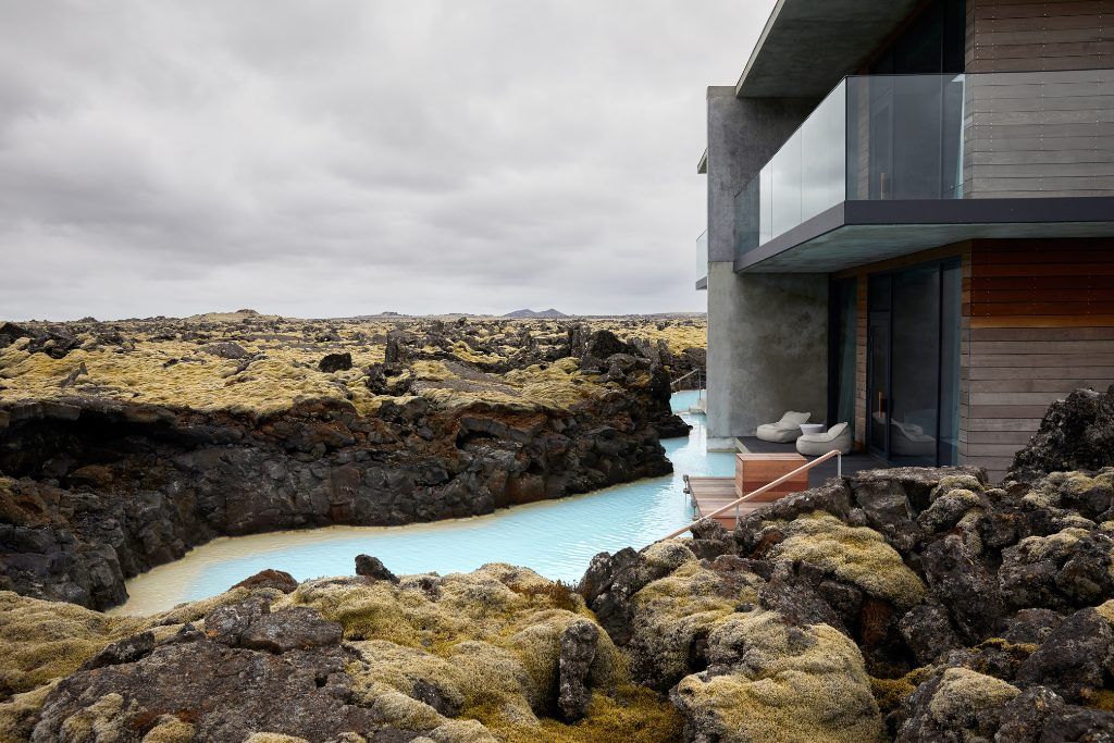 The exterior of the Retreat Hotel at the Blue Lagoon.
