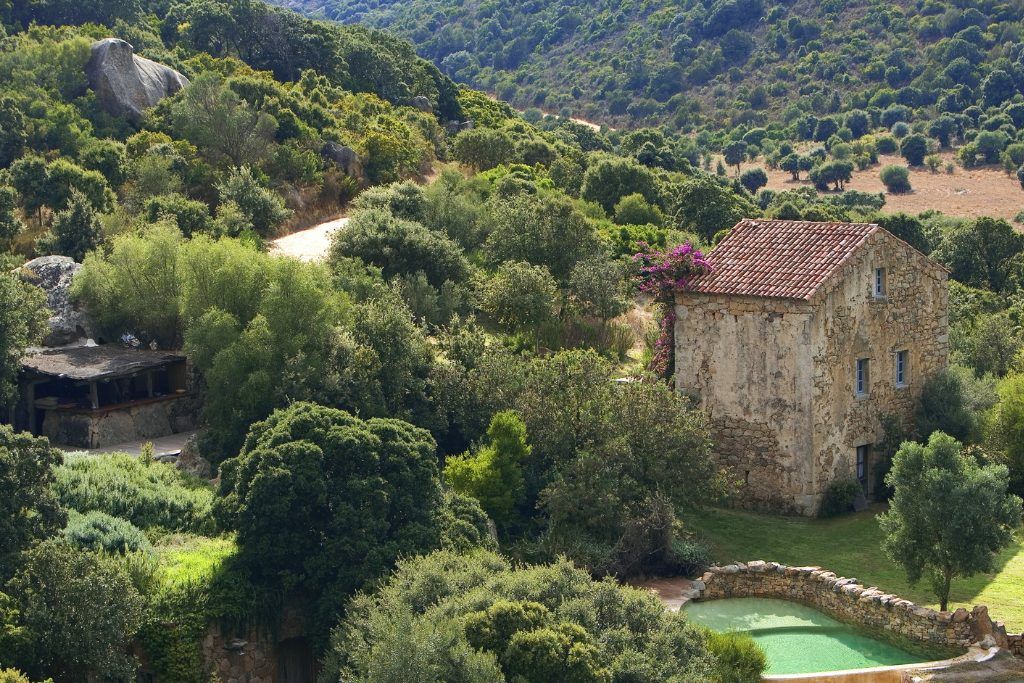 The exterior of the estate at Domaine de Murtoli.