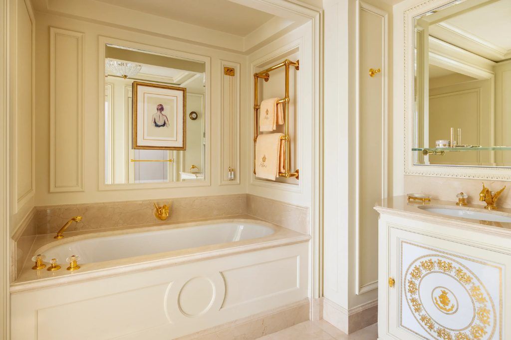 One of the luxurious bathrooms in the Ritz Paris.