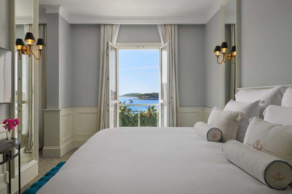 One of the rooms overlooking the ocean at Palace Elisabeth.