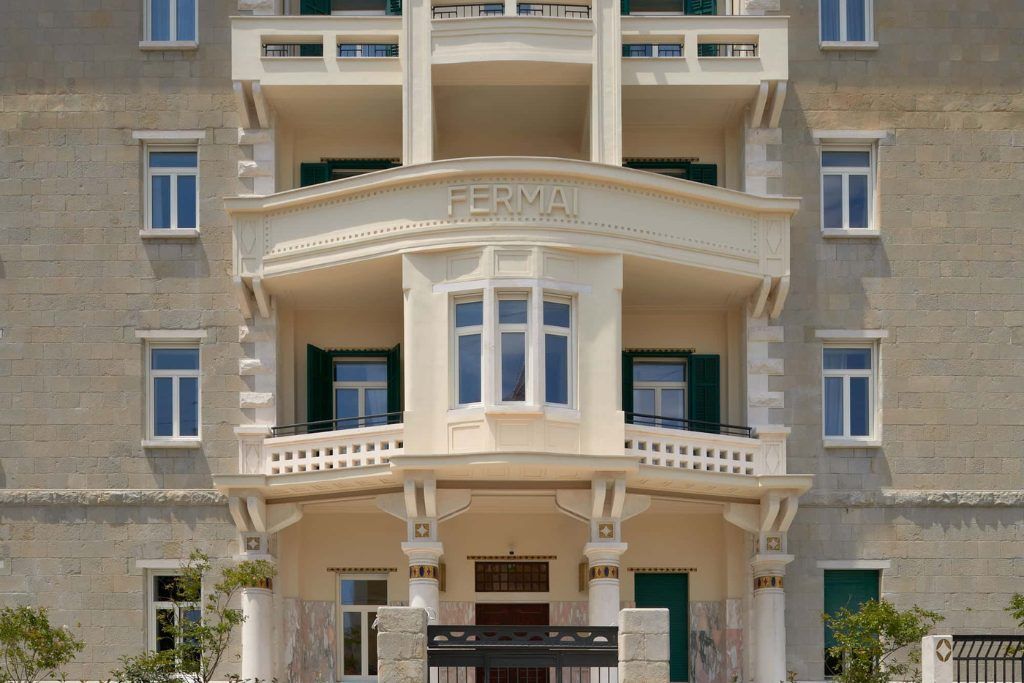 A close up of the balconies in some of the rooms in Hotel Fermai.