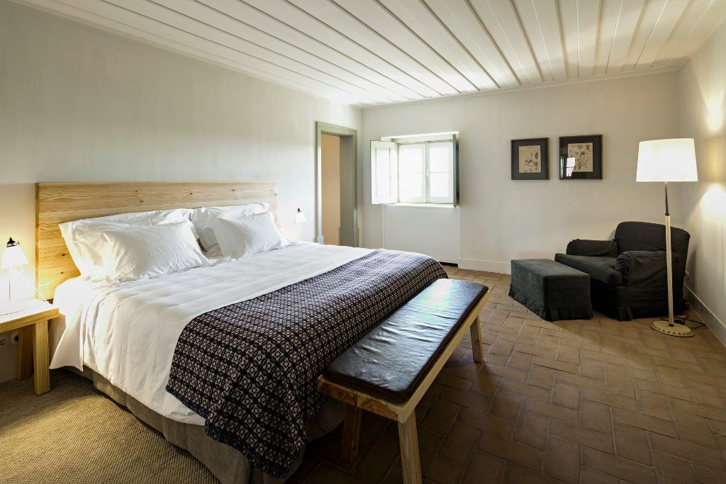 One of the simple, rustic rooms at São Lourenço do Barrocal