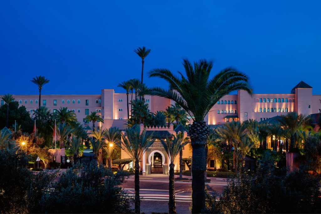 The exterior of the La Mamounia in Marrakech.