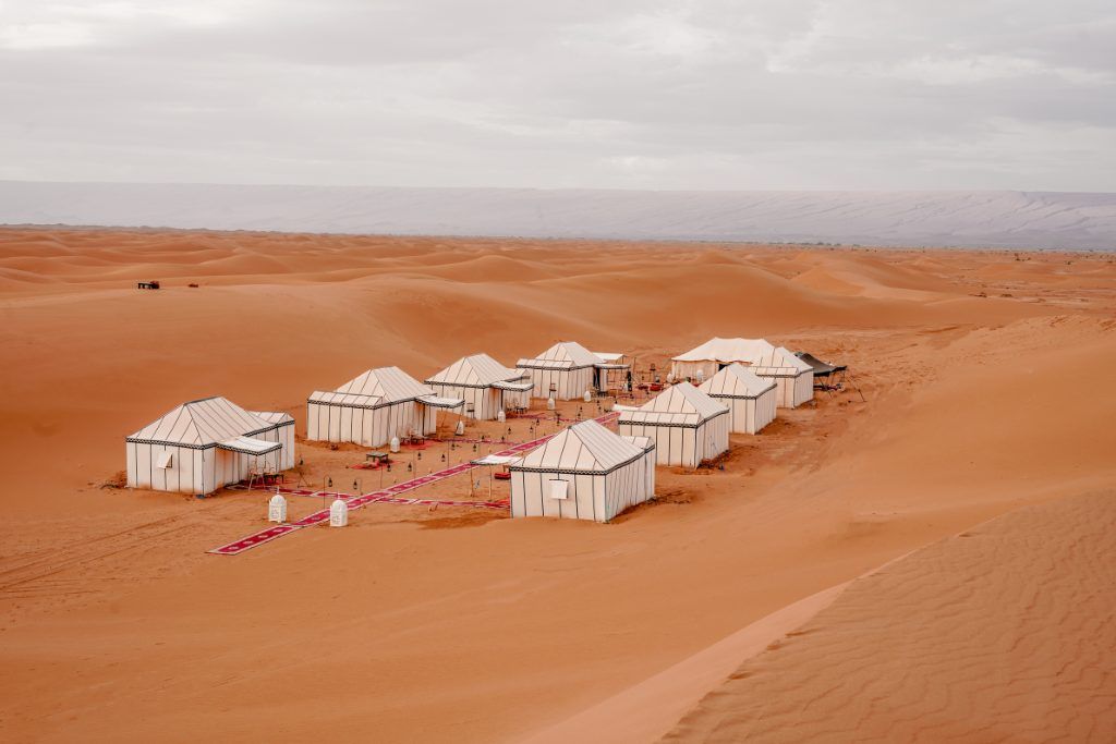 A view of the tents at the Private Desert Camp.