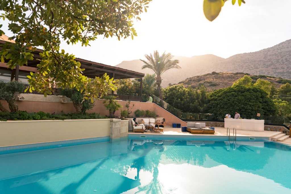 The swimming pool at Phaea Blue Palace in Crete.