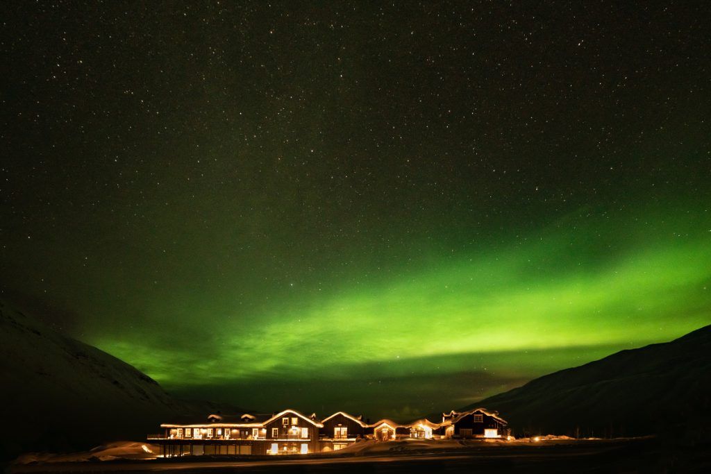 A view of the Northern Lights over Deplar Farm.