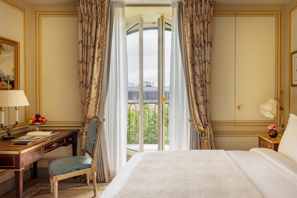 A window in the Ritz Paris overlooking the city.