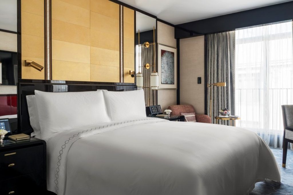 One of the modern rooms at The Peninsula Istanbul.