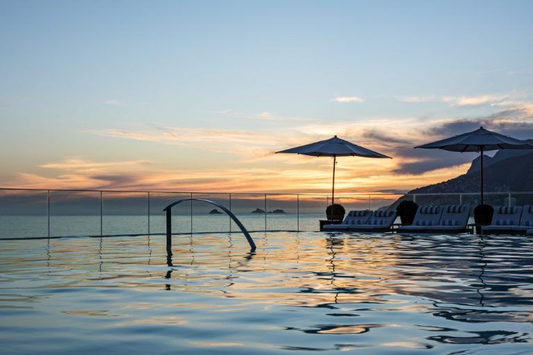 The rooftop pool at Hotel Fasano in Rio de Janeiro