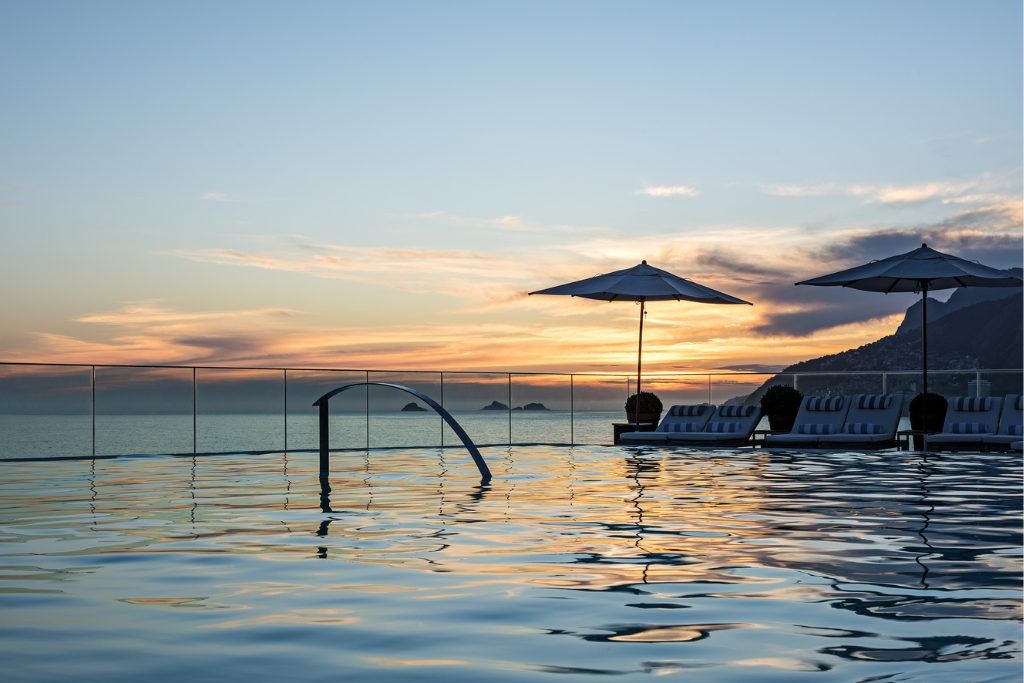 The rooftop pool at Hotel Fasano in Rio de Janeiro