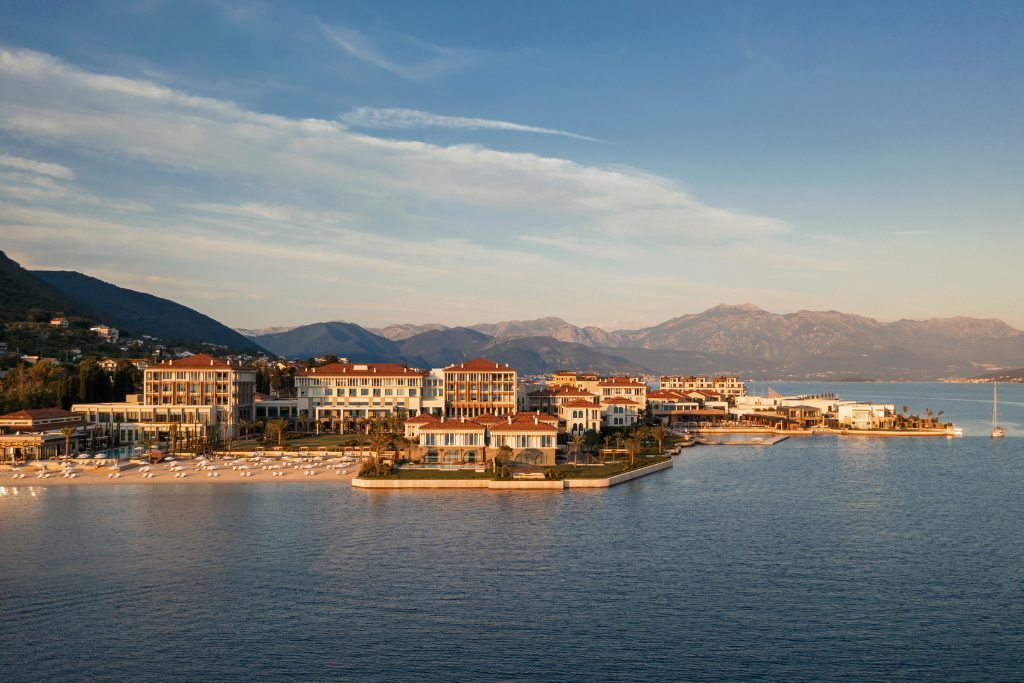 A view from the water of the One&Only Portonovi.