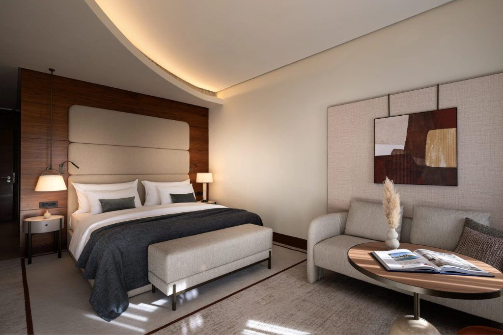 A view of the bed in one of the rooms at the Monte Mullini.