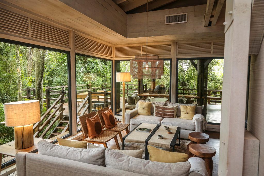One of the common lounges at Awasi Iguazu.