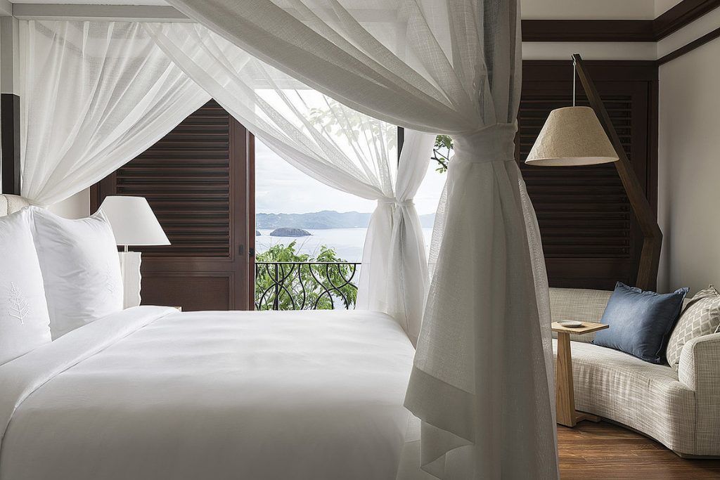 One of the bedrooms in the Four Seasons on the Papagayo Peninsula.