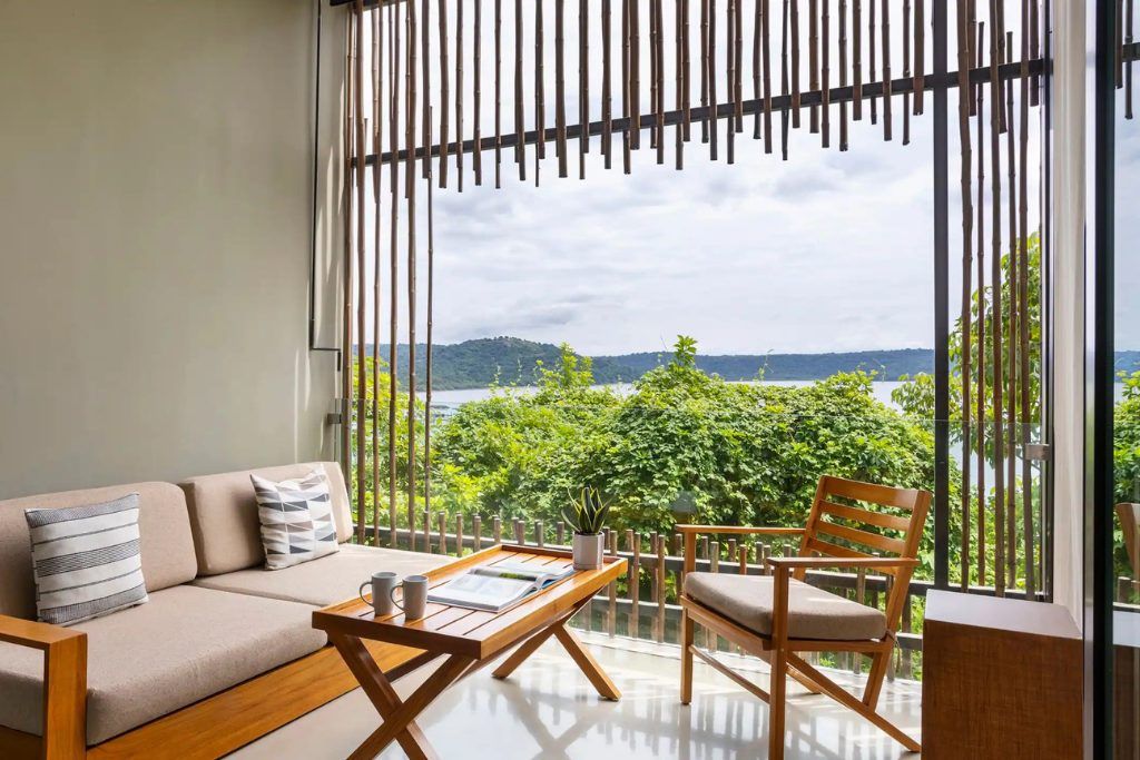 A lounge area overlooking the Papagayo Peninsula at Andaz.