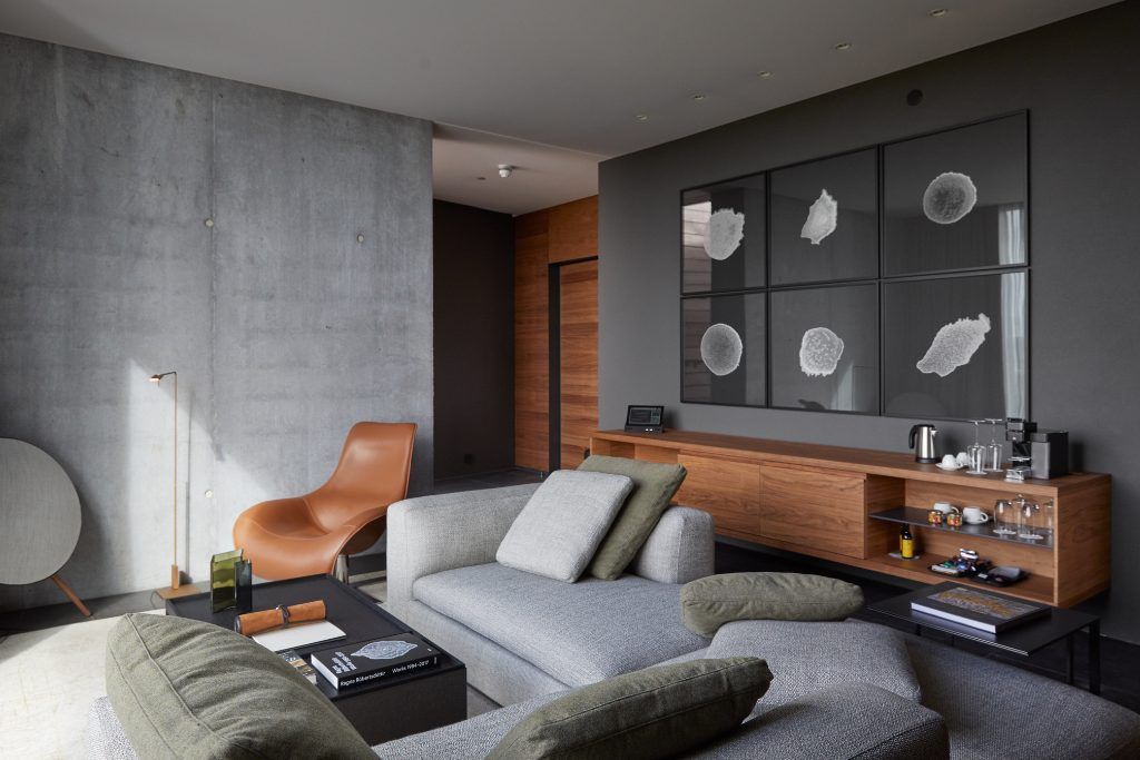 Some of the sofas in the rooms at the Retreat Hotel in the Blue Lagoon.