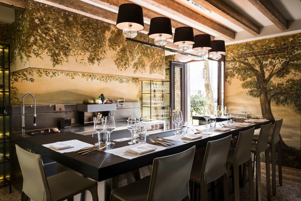 The restaurant at the Aman Venice.