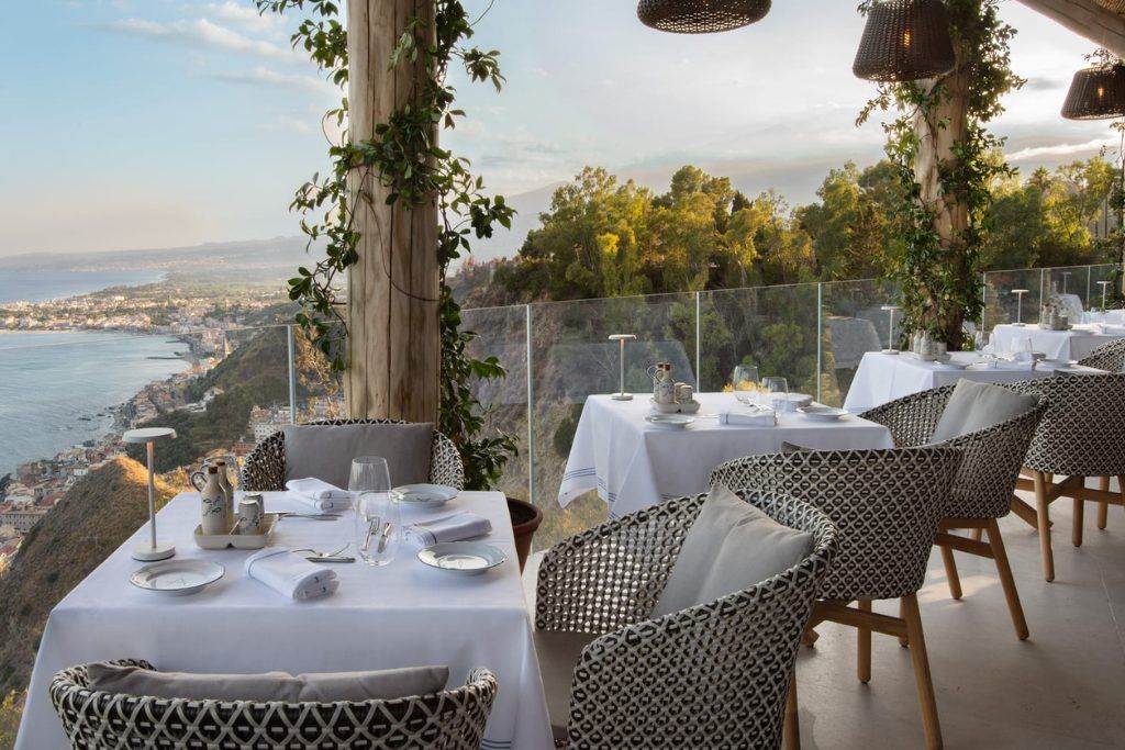 An outdoor dining area at the San Domenico.
