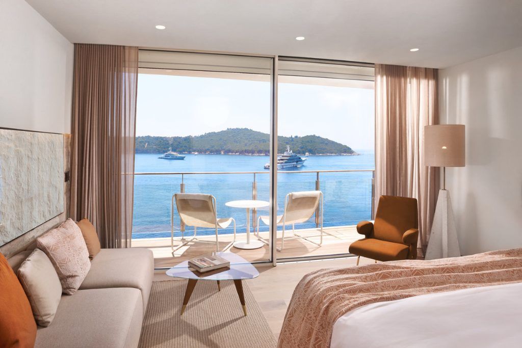 The balcony in one of the rooms at the Villa Dubrovnik.