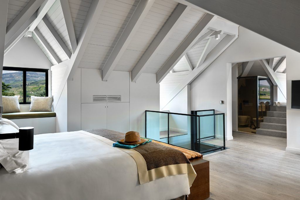 One of the bedrooms at Six Senses Duoro Valley.