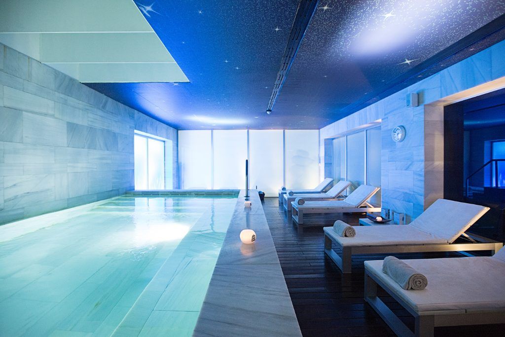 The indoor pool at Hospes Palacio de los Patos.