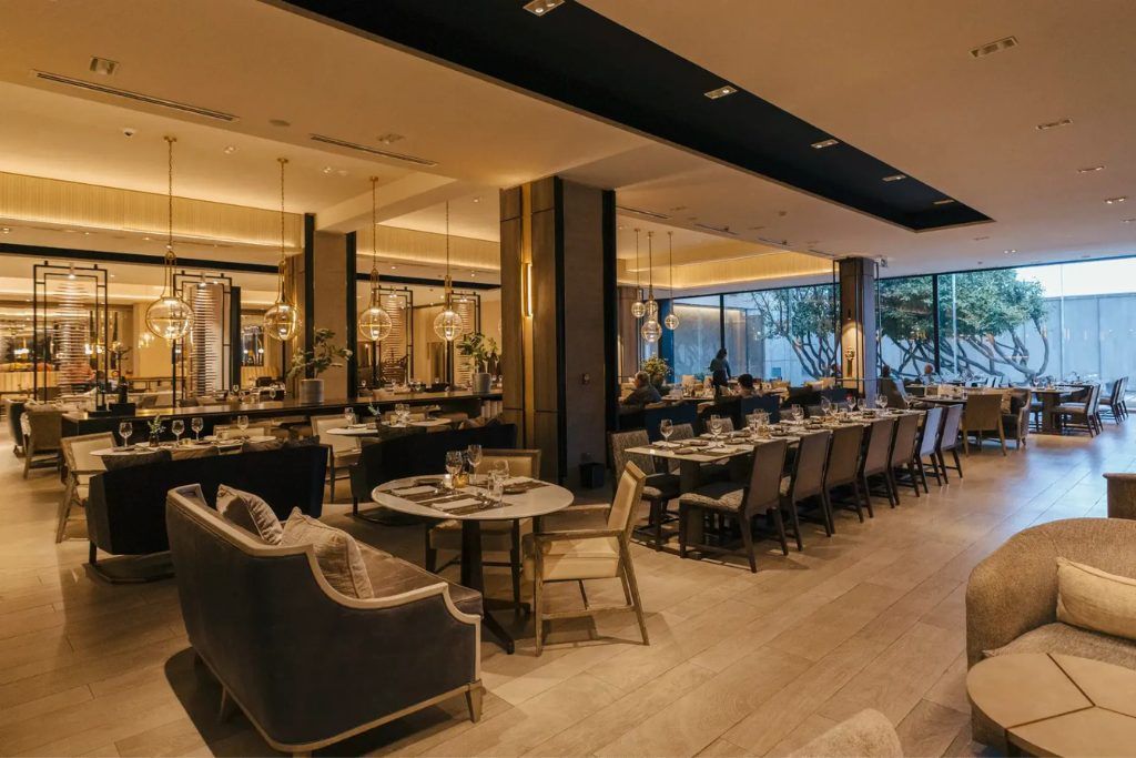 One of the restaurants in the Cabo de Hornos hotel.