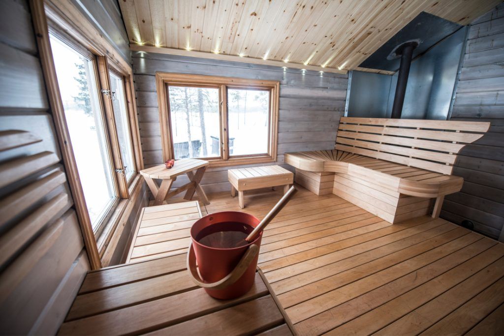 The sauna at Fjellborg Arctic Lodge.