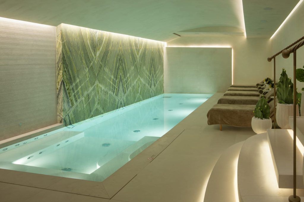The indoor pool at the spa at the San Domenico in Taormina.