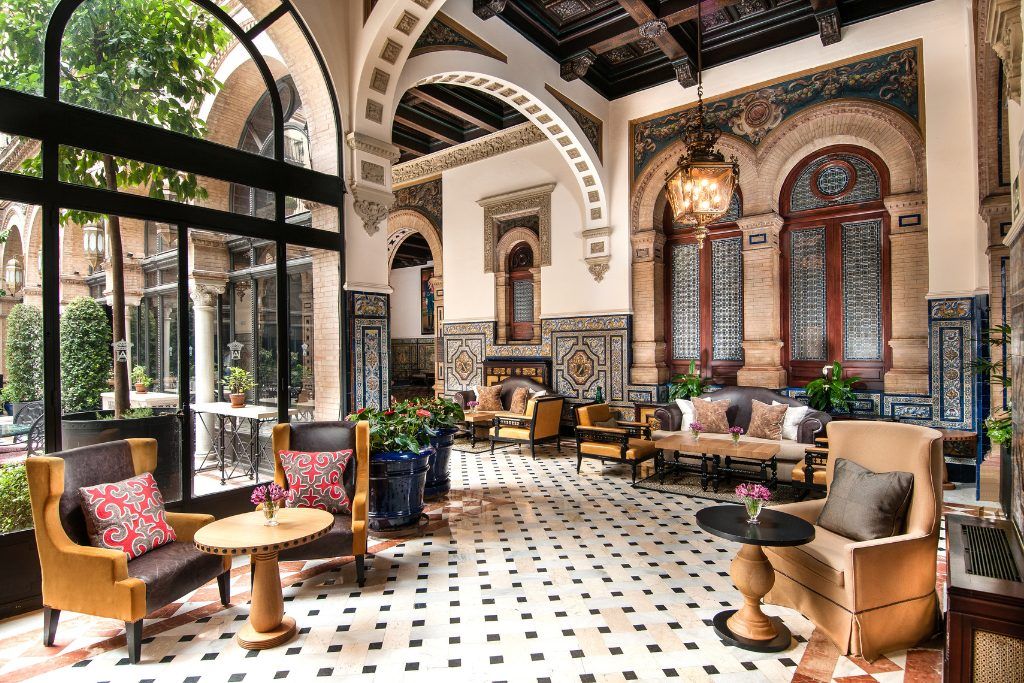 The lobby at Hotel Alfonso XIII