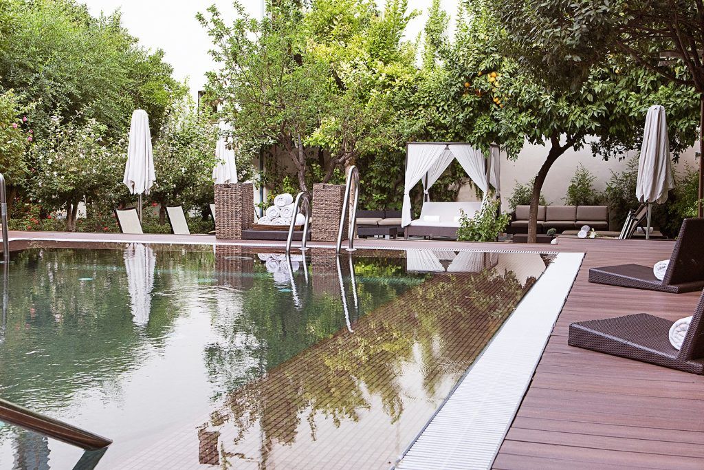 The outdoor pool at Hospes Palacio del Bailio.