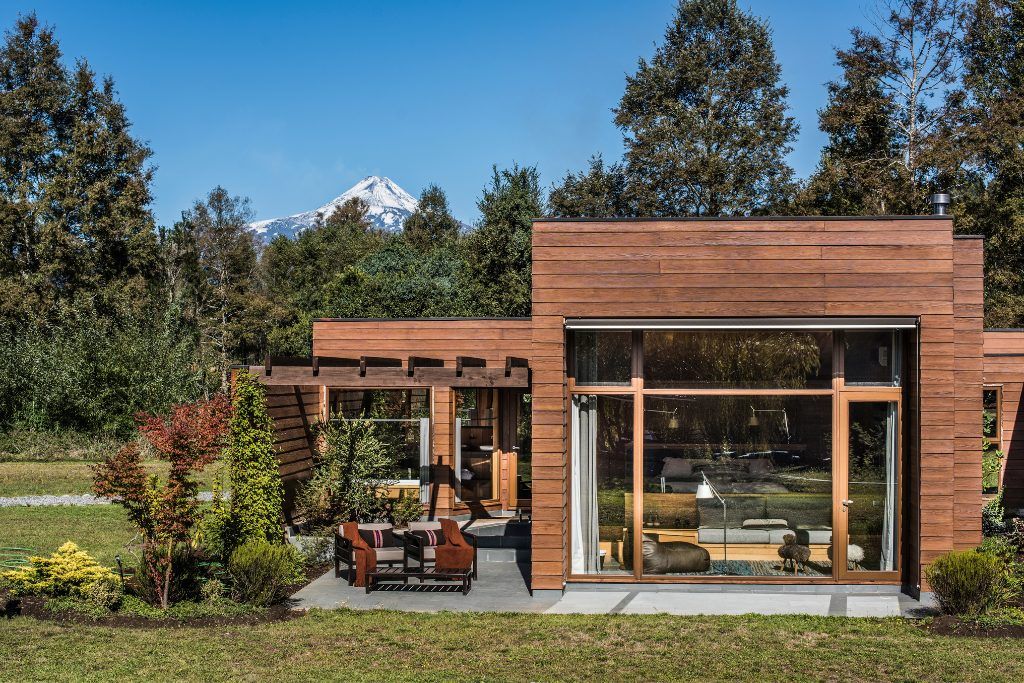 A patio at the Vira Vira lodge in the Chilean Lake District.