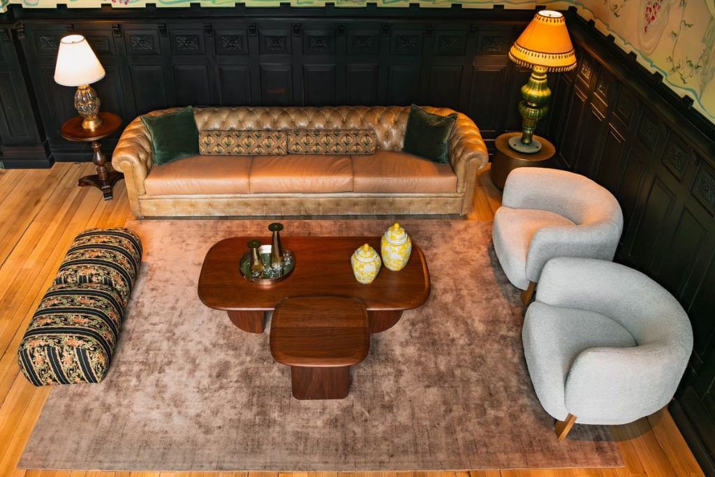 The lounge at The Aubrey hotel.