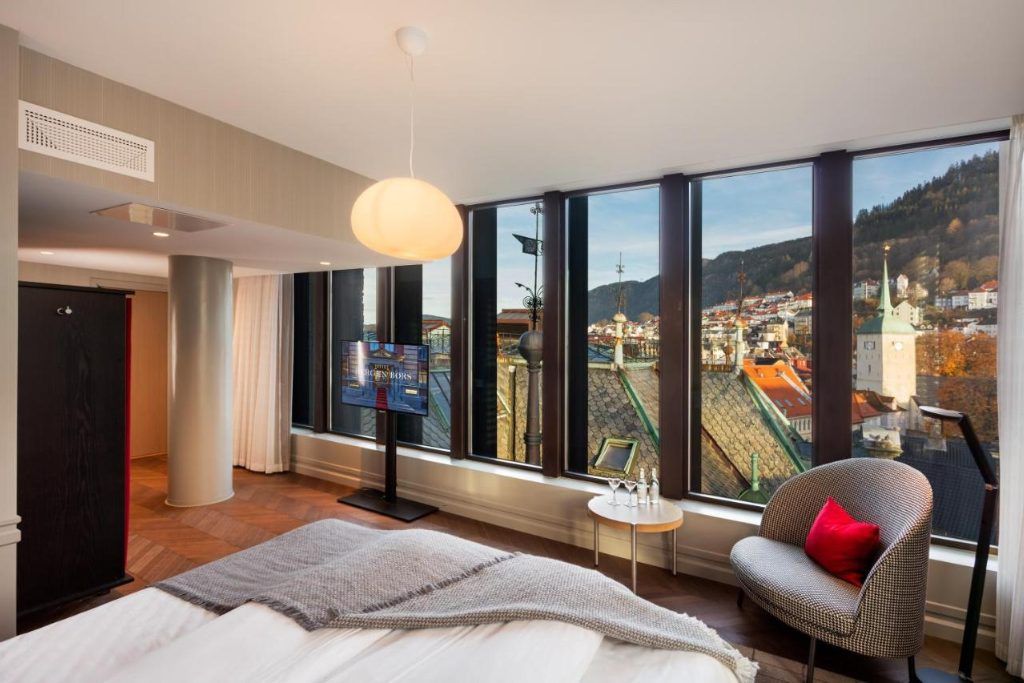 A view from the window of one of the rooms in the Bergen Børs hotel.