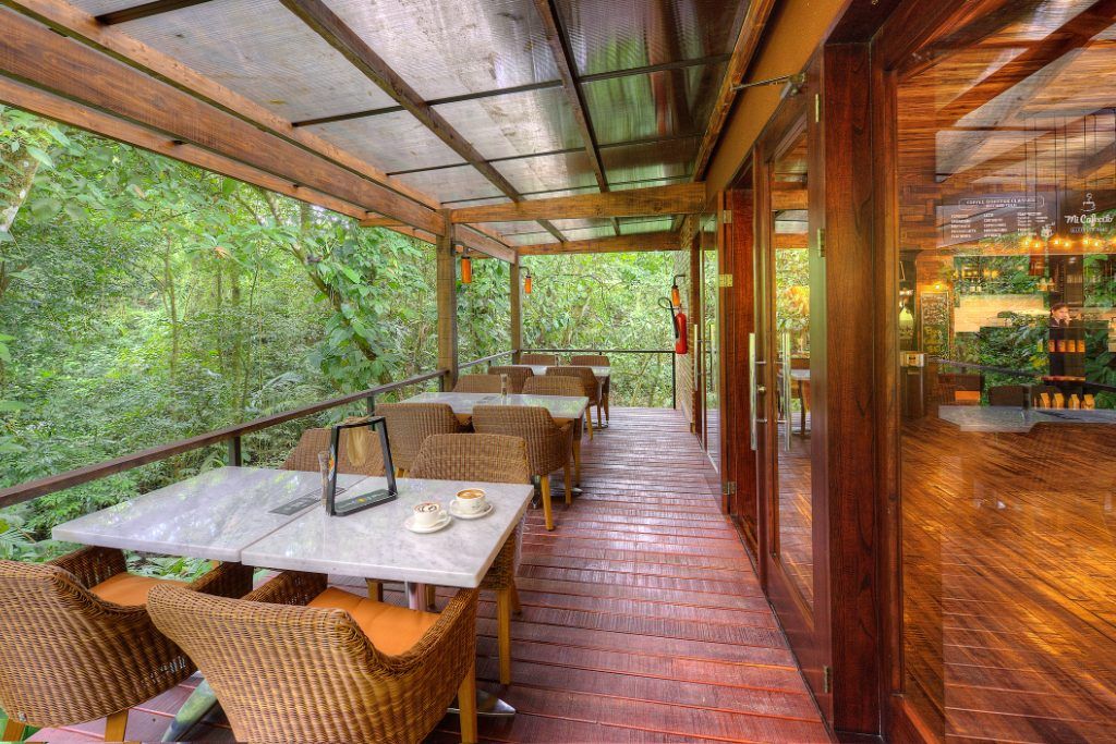 One of the outdoor dining areas at Nayara Springs.