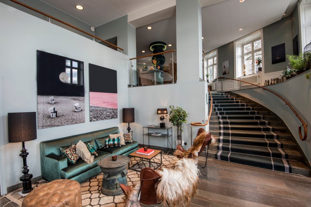 A staircase in the Lydmar Hotel in Stockholm.
